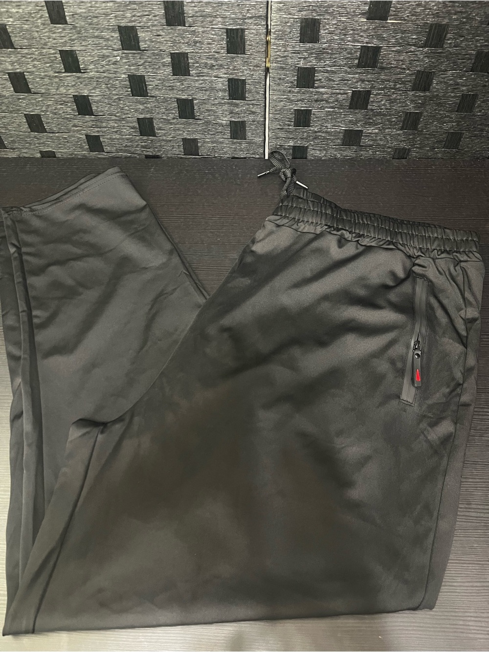 Men's Black Athletic Track Pants with Zipper Pockets Size 3X